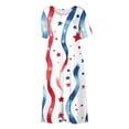 thumbnail image 5 of Women's 250th Anniversary Independence Day Round Neck Casual Dress with Pockets Short Sleeve Patriotic Printed Summer Tunic Blue L, 5 of 6