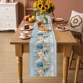 thumbnail image 2 of Blue Beach Coastal Table Runner - 72 Inch Long Nautical Shell Starfish Coral Summer Cotton and Linen Blended Dress Scarves Farmhouse Table Runner for Kitchen Dining, Coffee Table, 13" x 72", 2 of 8