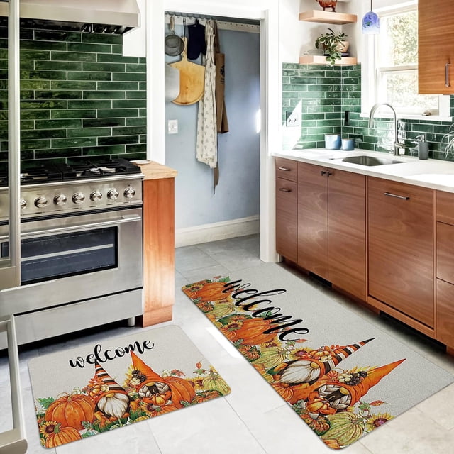Autumn Celebration Mat Fall Festive Soft Texture Home Decorative Rug Warm For Thanksgiving Halloween Gatherings NonSlip Base Easy Clean