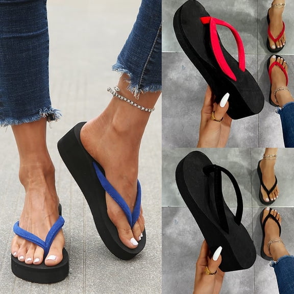 Pink Sandals Women , Women's Narrow Sandals Women's Ladies Platform Wedges Bohemian Beach Shoes Slippers Sandals