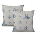 thumbnail image 1 of 2-Pack Blue Floral Cushion Covers: 20x20 Inch Linen Cases Throw Pillow Covers for Sofa, Couch & Bed, 1 of 7