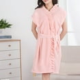 thumbnail image 4 of Tnhcen Women's Coral Fleece Robe Sleeveless Bathrobe Quick Dry Sleepwear Nylon Spandex Robe Absorbent Loungewear Free Size Home Wear Pink, 4 of 9