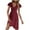 1Red, variant on Drses Women's Sexy V Neck Ruffle Sleeve Faux Wrap Ruched Bodycon Sheath Cocktail Party Work Dress