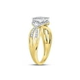 thumbnail image 3 of Diamond Princess 10kt Yellow Gold Womens Round Diamond Rectangle Twist Cluster Ring 1/4 Cttw, 3 of 4