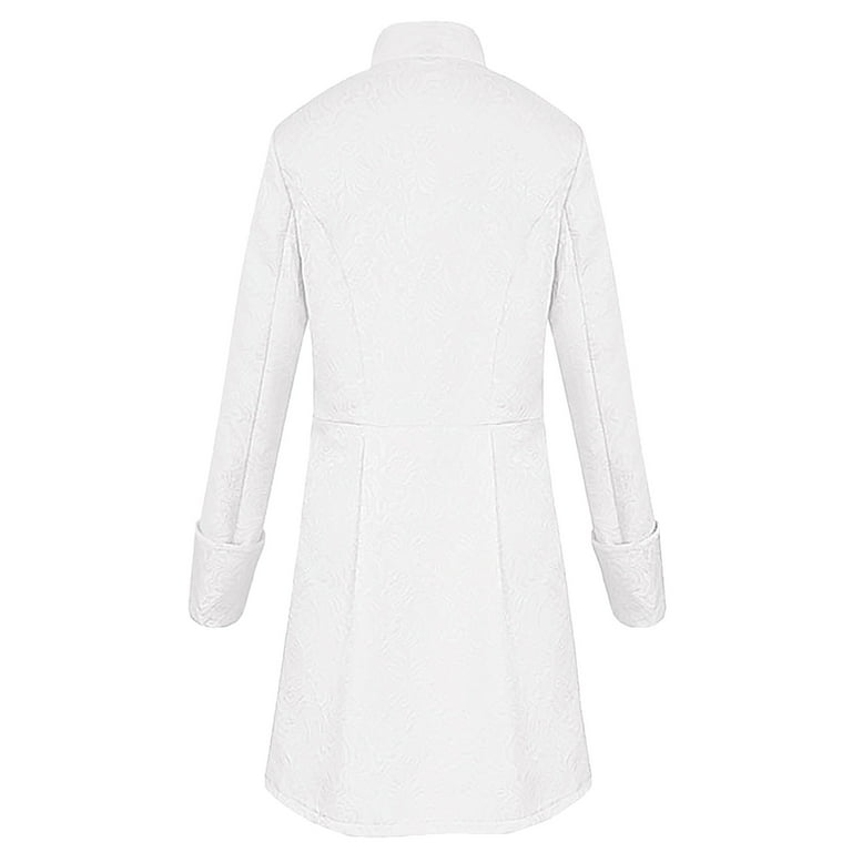 ジャケット・アウター OVERCOAT DOLMAN SLEEVE SHORTCOAT WHITE 0 ZXLBBD Men Fall Winter Warm Vintage Tailcoat Jacket Overcoat