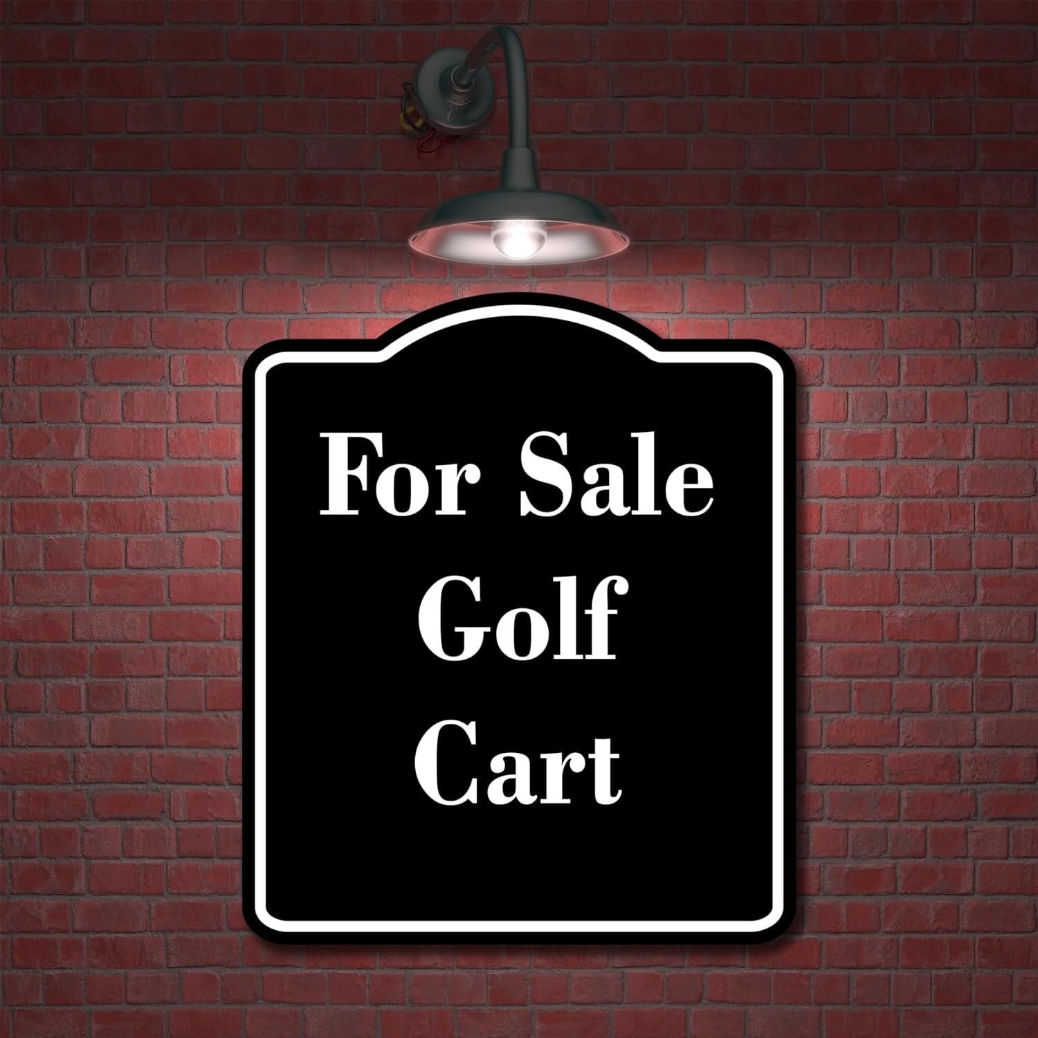 For Sale Golf Cart BLACK Aluminum Composite Sign 15''x18''