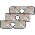 thumbnail image 2 of SKYSONIC Faucet Absorbent Mat 3 Pcs Cute Pattern in White Flowers Kitchen Faucet Splash Catcher Washable Counter Drying Pads Behind Faucet for Kitchen Bathroom, 2 of 7