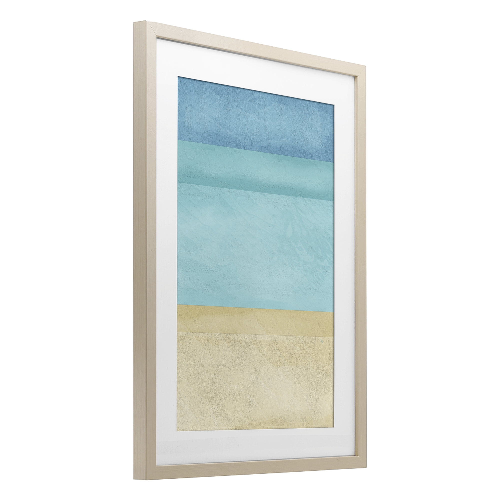 Stupell Industries Abstract Beach Coastal Color Block Birch Framed Print Under Glass, design by Martina Pavlova