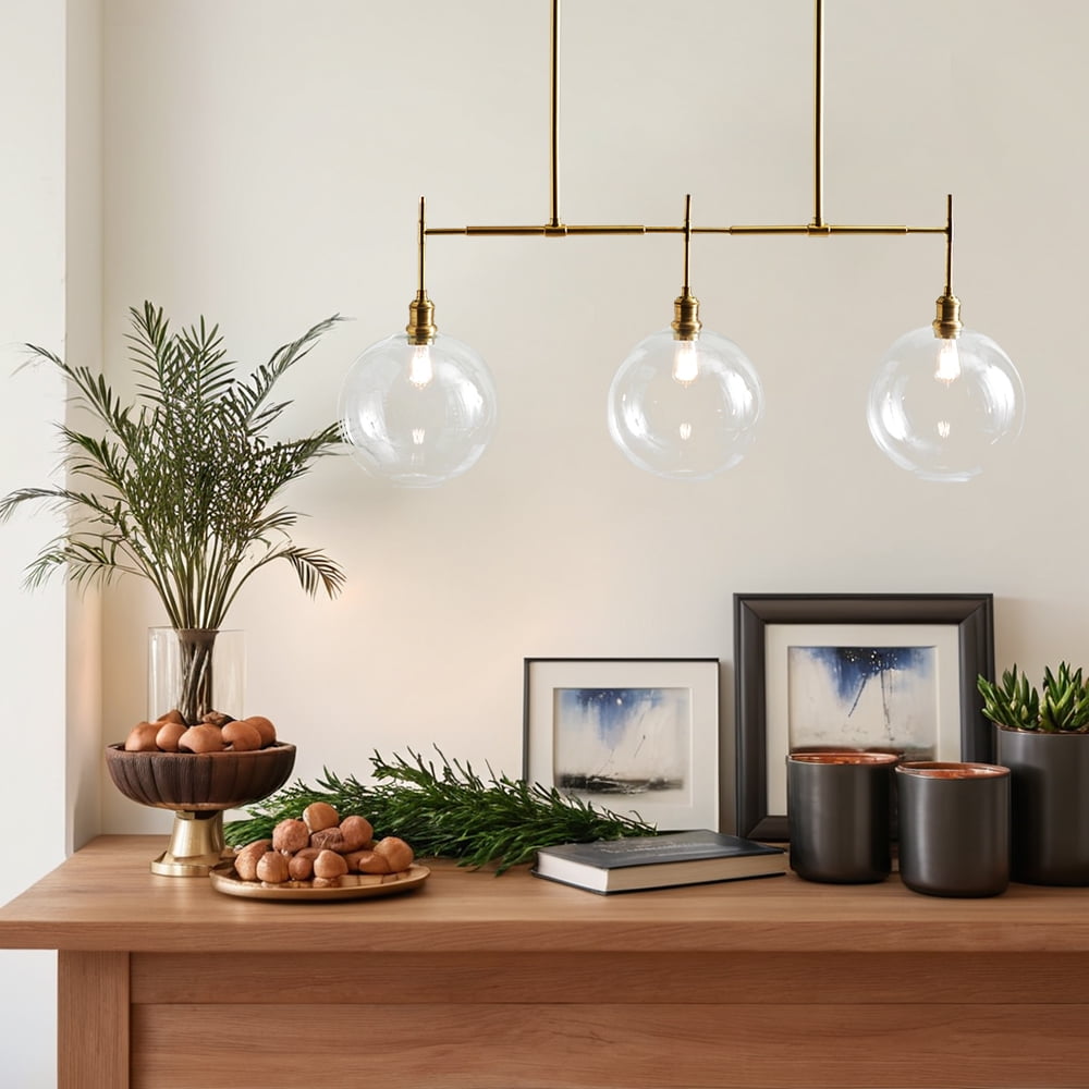 Modern Glam Linear Globe Chandelier,Mid-century inspiration,Chandelier for Dining Room,Living Room,BedRoom