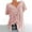 Pink, variant on Ichuanyi Womens Shirts , Women Plus Size Short Sleeves V-Neck Print Blouse Pullover Tops Shirt
