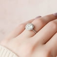 thumbnail image 4 of Silvago Jewel Brilliant 1.8 Ct Round Cut Diamond Ring - White Gold Plated 14K Diamond Ring - Halo Diamond Rings for Women's - Eternity Diamond Rings for Women's - Solitaire with Accent Rings, 4 of 10