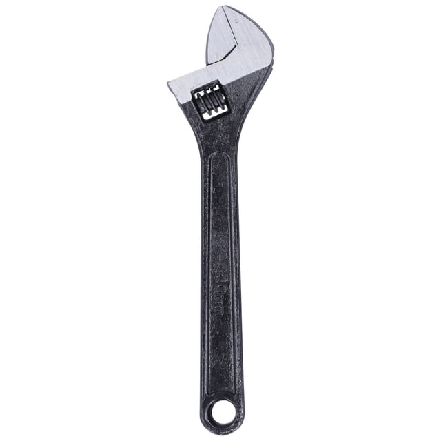 Llave inglesa ajustable de 12 pulgadas, llave inglesa ergonómica de extremo abierto, herramienta de mano de Metal con escala (NEGRO)