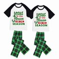 thumbnail image 2 of LuLiaMenton Matching Couples Christmas Pajamas The Reason Green Plaid Short Sleeve Long Pants Set, 2 of 5