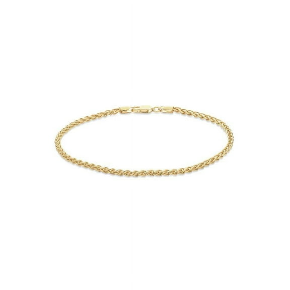 Gold over Sterling Silver Wheat Chain Bracelet 7.5 inches