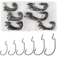 thumbnail image 1 of Bass Fishing Worm Hooks Set, 140pcs 3X Offset Bass Hooks for Plastic Worms High Carbon Steel Worm Hooks for Bass Fishing Saltwater Freshwater, 1 of 6