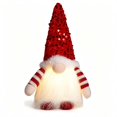 thumbnail image 2 of Christmas Decorations Indoor Outdoor, Light Up Sequin Christmas Gnome with Glowing Beard, Faceless Swedish Tomte Decor for Shelf, Mantel, Tabletop, 2 of 8