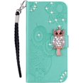 thumbnail image 3 of for Samsung Galaxy A04 Case with Credit Card Holder, Glitter Bling Diamond PU Leather Wallet Phone Case Flip Folio Book Cover for Samsung Galaxy A04 Owl Green, 3 of 16