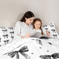 thumbnail image 4 of Manfei Black Bowknot Polka Dot Twin Comforter Sets For Girls,Girly Bow Pattern Bedding Set,Reversible,2-Piece, 4 of 7