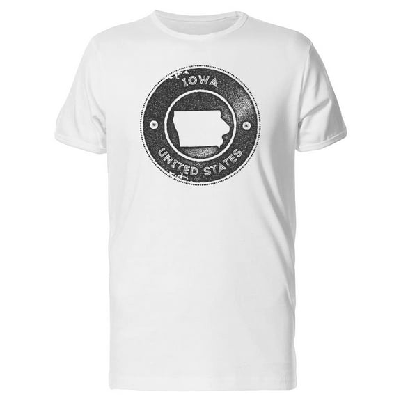 Iowa, Cool Grunge Map, Usa T-Shirt Men -Image by Shutterstock, Male Large