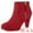 Red, variant on DARING DIVA Platform Round Toe Chunky Heel Ankle Boots Dark Purple 8