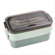thumbnail image 1 of Lonchera de 2 Lonchera Apta para Microondas Lonchera Caja de Almacenamiento de Alimentos Caja Bento para Estudiantes Niños Trabajadores de Oficina Verde, 1 of 6