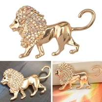 LABSERRON 1Set Men's Brooch Suit Pin Lion Rhinestone Decorative for Wedding Events