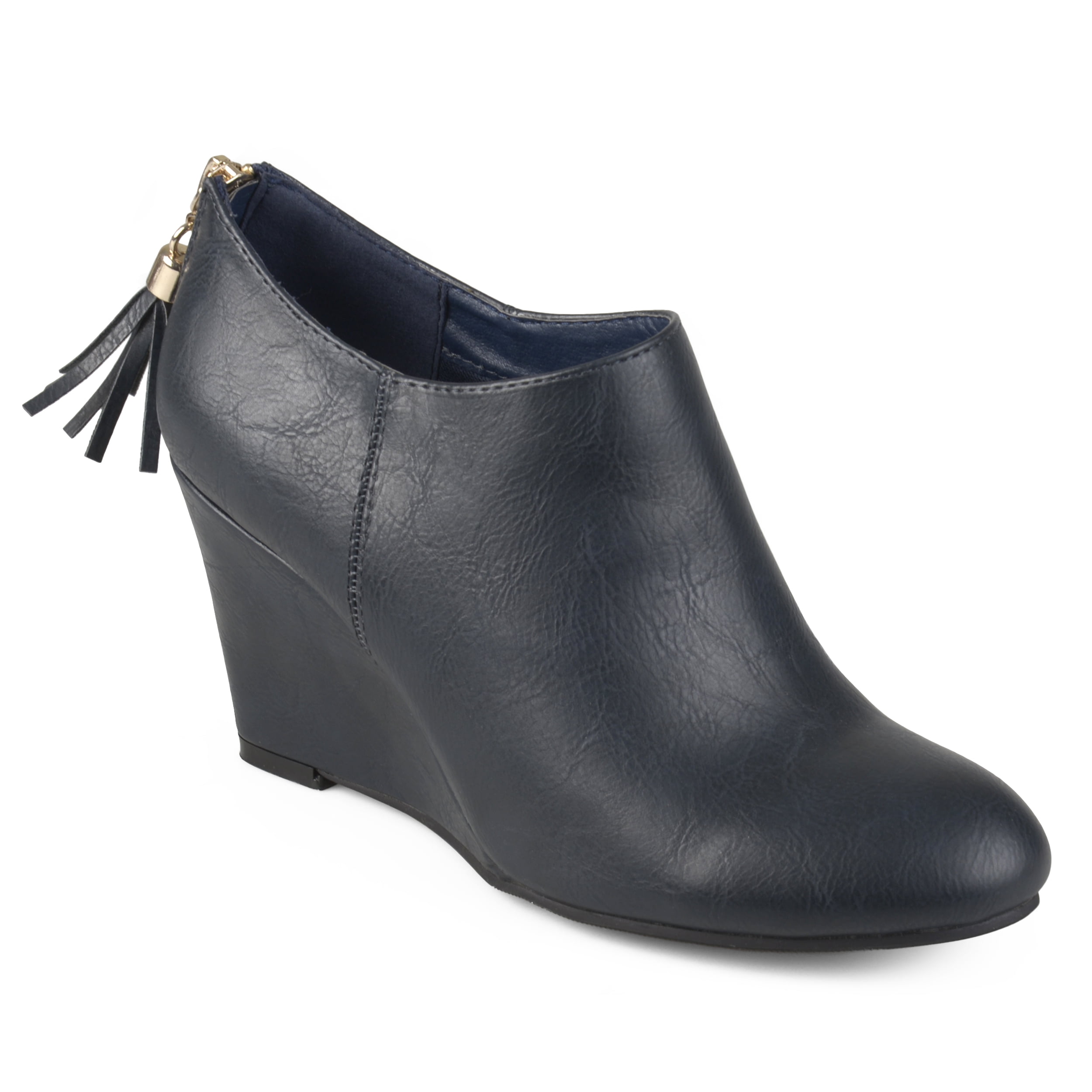tassel wedge booties