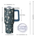 thumbnail image 2 of OBREWU Pioneer Flower Tumbler with Handle and Lid,Pioneer Flower 40oz Double Wall Vacuum Insulated Tumbler,Cups Gift for Women and Men, 2 of 7