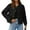 Black, variant on Womens Jackets Patchwork Loose Sleeve Turndown Collar Casual Outerwear Lightweight Fall Fashion Button Down Coats