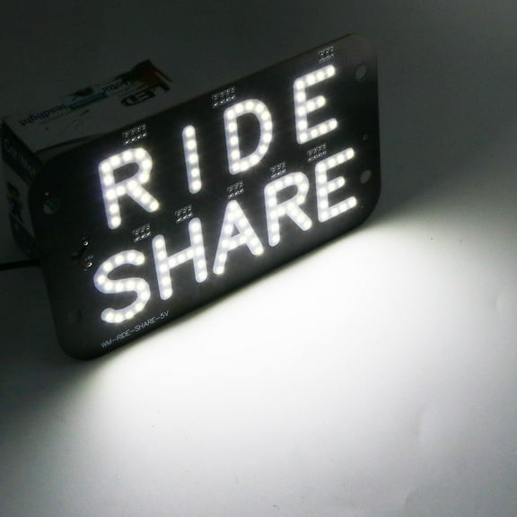 Sltwyw 7.5x4.5" Windshield LED Message Sign - Suction Cup Mount Text Display for Ride-Sharing Drivers and Taxis