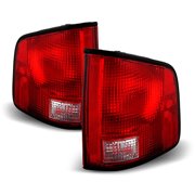 VIPMOTOZ Red Lens OE-Style Tail Light Lamp Assembly For 1994-2004 Chevy S10 GMC Sonoma Isuzu Hombre Pickup Truck, Driver & Passenger Side