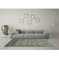 thumbnail image 3 of Ahgly Company Indoor Square Abstract Light Blue Modern Area Rugs, 4' Square, 3 of 4