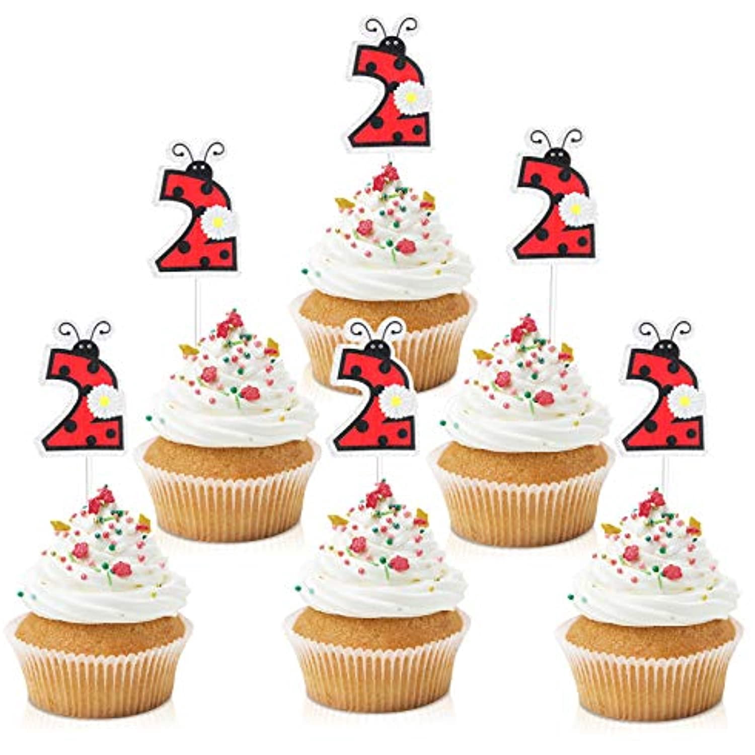 Ladybug Number 10 Birthday Candles – Red & Black Polka Dot Cake Topper For Kids' Parties