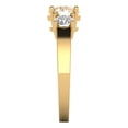 thumbnail image 3 of Clara Pucci 14K Yellow Gold 1.5ct Morganite Three-Stone Ring for Women, 3 of 8
