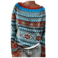 thumbnail image 1 of OJinShaWanO Cardigan Long pour Femmes, Tricot Ample à Col Rond Color Block Tendance Confortable, 1 of 3