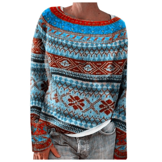 OJinShaWanO Cardigan Long pour Femmes, Tricot Ample à Col Rond Color Block Tendance Confortable