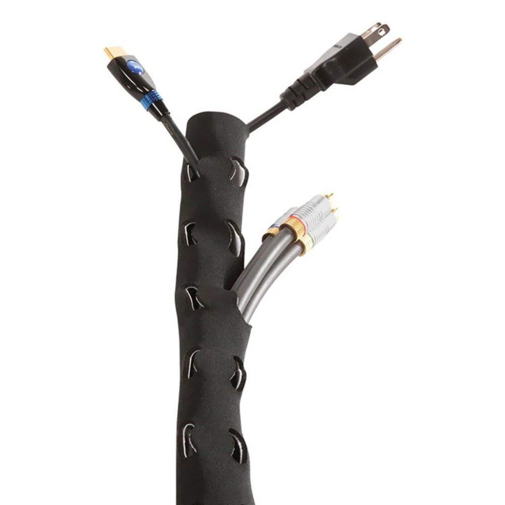 2x Cable Manage Sleeve Zipper 11cm 0.5m Multihole Buckle Cord Organizer Neoprene