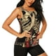 thumbnail image 2 of Fotbe Gothic Eastern Floral Skull Blusas Sin Mangas para Mujer – Estilo Casual, Corte Suelto, Slim-Fit, Cuello Redondo Deportivo, Tops de Verano para Gimnasio y Yoga-Large, 2 of 7