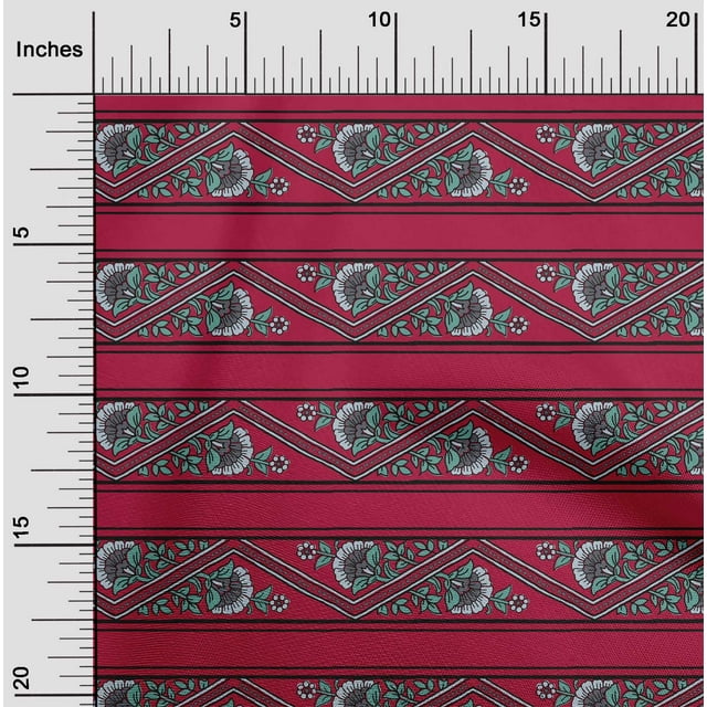oneOone Cotton Silk Fabric Stripe|Chevron & Floral Block Decor Fabric Printed BTY 42 Inch Wide