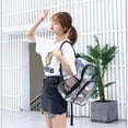 thumbnail image 4 of PVC Waterproof Portable Schoolbag Pure Transparent Large Backpack (Black L), 4 of 8