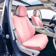 thumbnail image 3 of FH Group Grande70 Luxe Faux Leather Universal Car Seat Covers w Sleek Pattern Fit for Cars, Trucks, SUVs or Vann – Pink Front Seats, 3 of 8