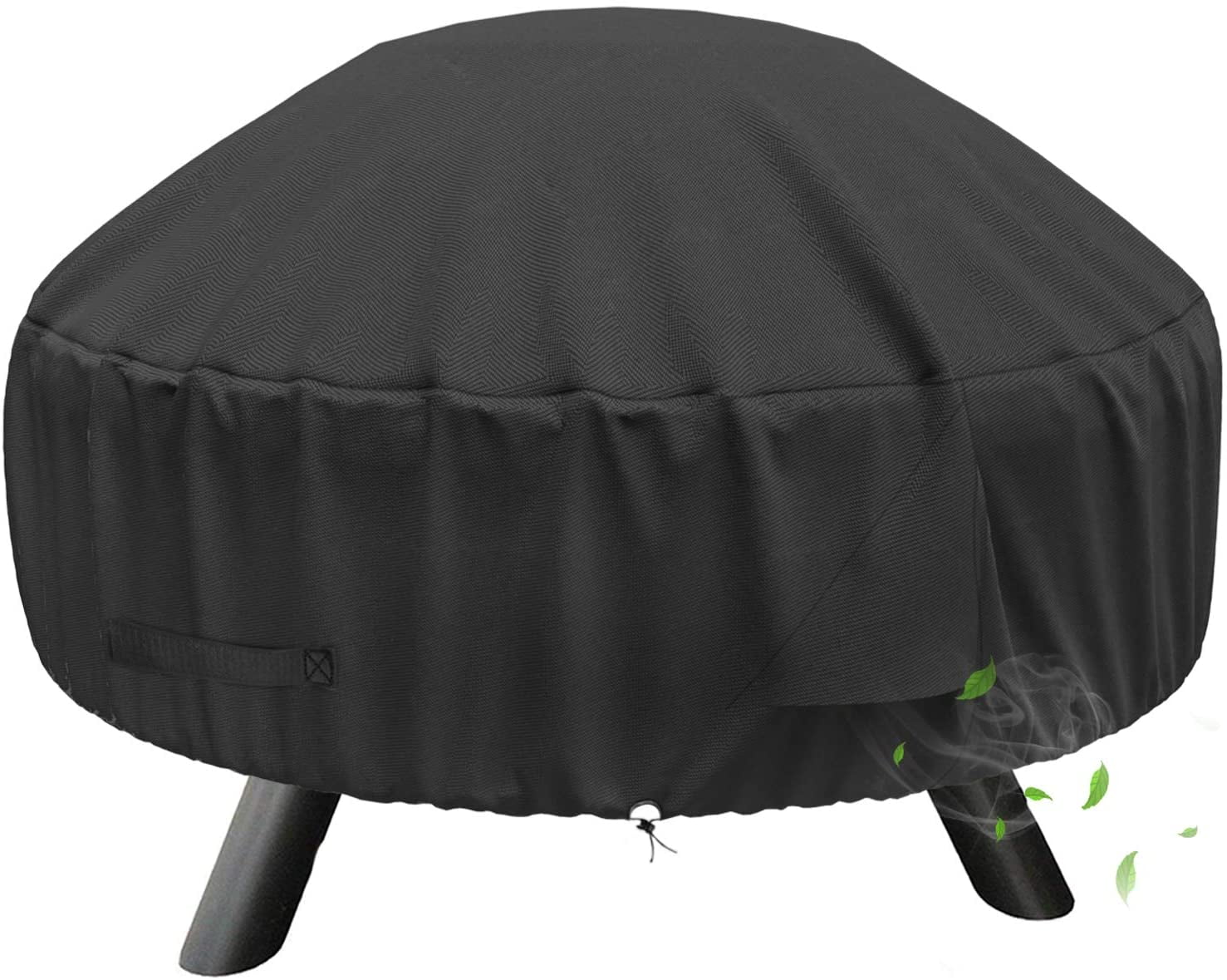 SHINESTAR Waterproof Fire Pit Cover Round, Fits 28/30/32 Inch Firepit or Fire Bowl, 32'Dia x 13.5'H Fits for Landmann, Hampton Bay, Bali Outdoors, KINGSO,  600D Polyester Cover with PVC Coating