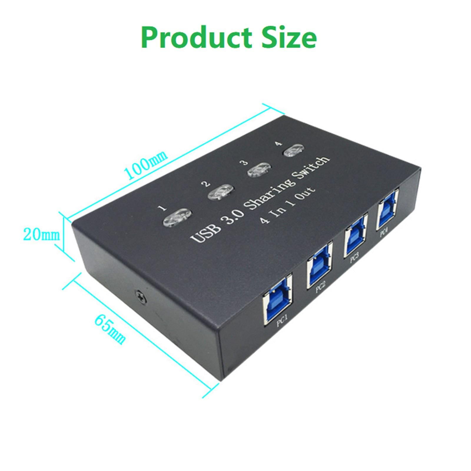 TAPDRA 4-in-1 USB 3.0 KVM Switch Fast Data Transfer, Easy Setup, Share USB Devices for Multiple Computers