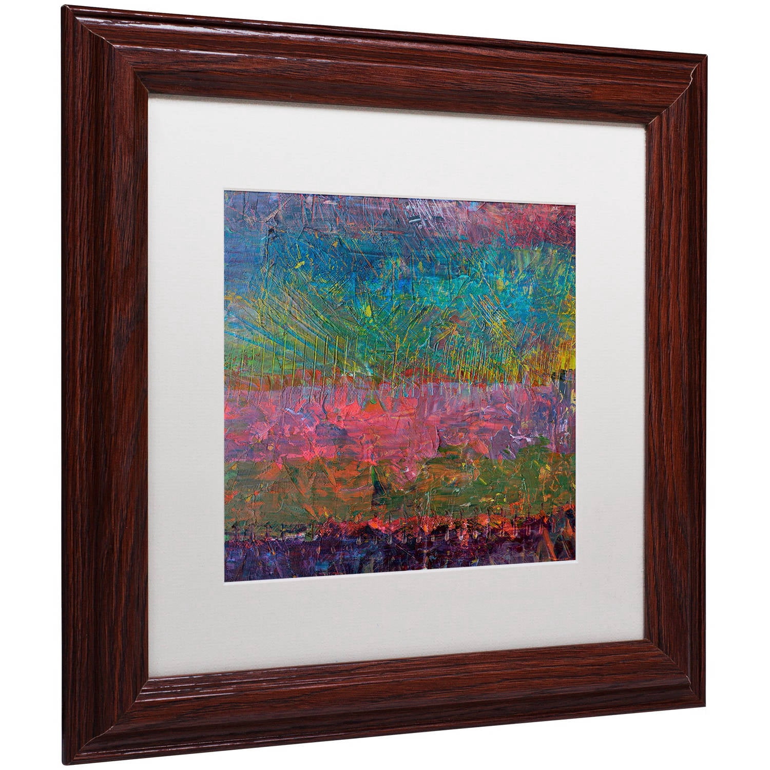 Trademark Fine Art "Wildflowers" Canvas Art by Michelle Calkins, White Matte, Wood Frame