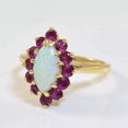thumbnail image 3 of Anniversary Ring 2Ct Marquise Cut Lab-Created Fire Opal 14K Yellow Gold Plated, 3 of 4