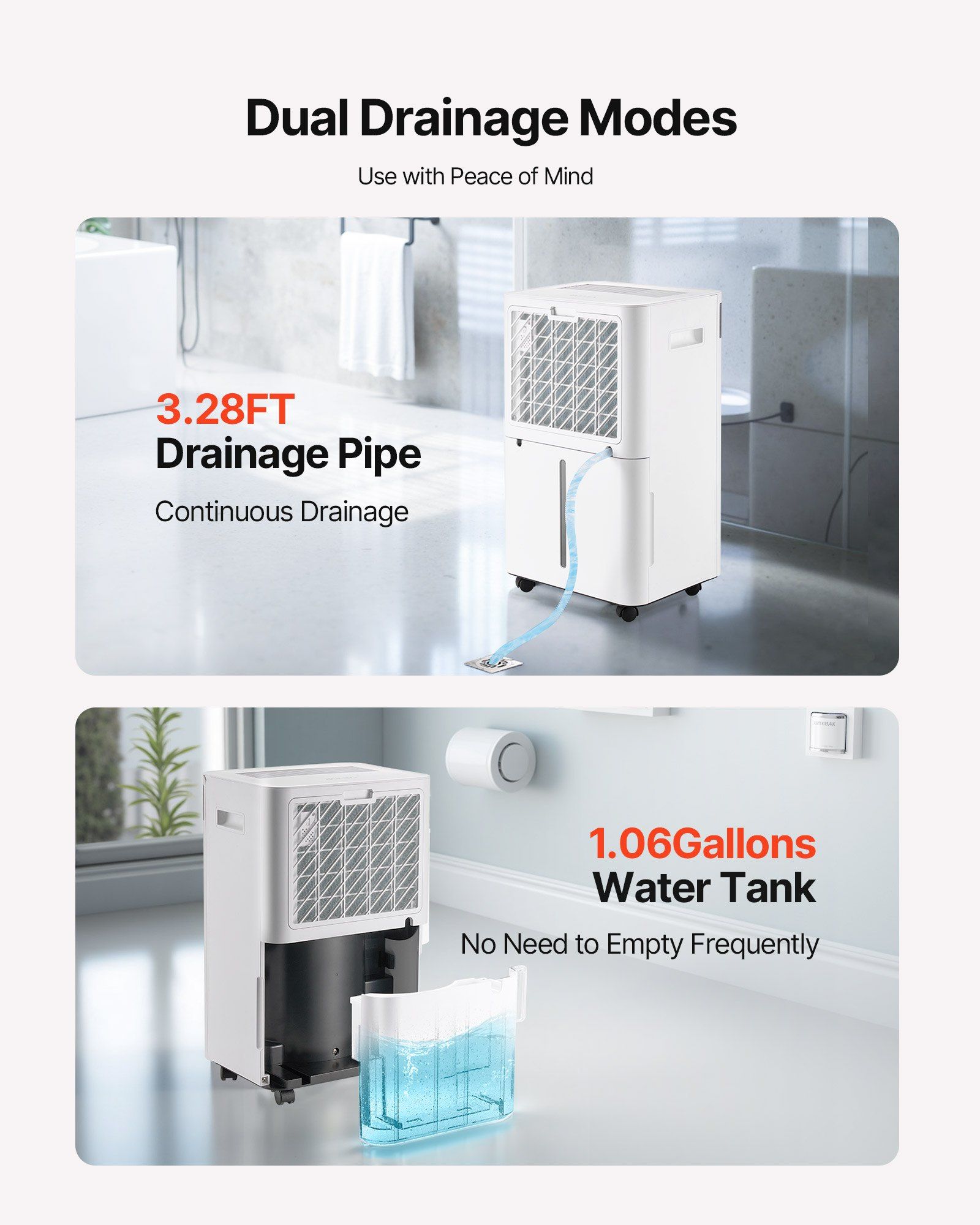 52 Pints Dehumidifier for Home and Basement, Smart Humidity Control with Low Noise Operation, Energy-Efficient Moisture Remover for Bedroom, Living Room, Basement, or Office, Quiet 38dB Performance