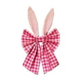 thumbnail image 2 of Easter Bows for Wreaths Decorations,Easter Tree Topper Bow,Decorative Plaid Bow with Bunny Ears for Spring Home Front Door Outdoor,16X8 in （Pink）, 2 of 6