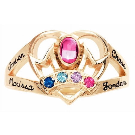 Personalized Family Jewelry Emily Mother's Birthstone Ring available in Gold-Plated Sterling Silver, Yellow and White Gold