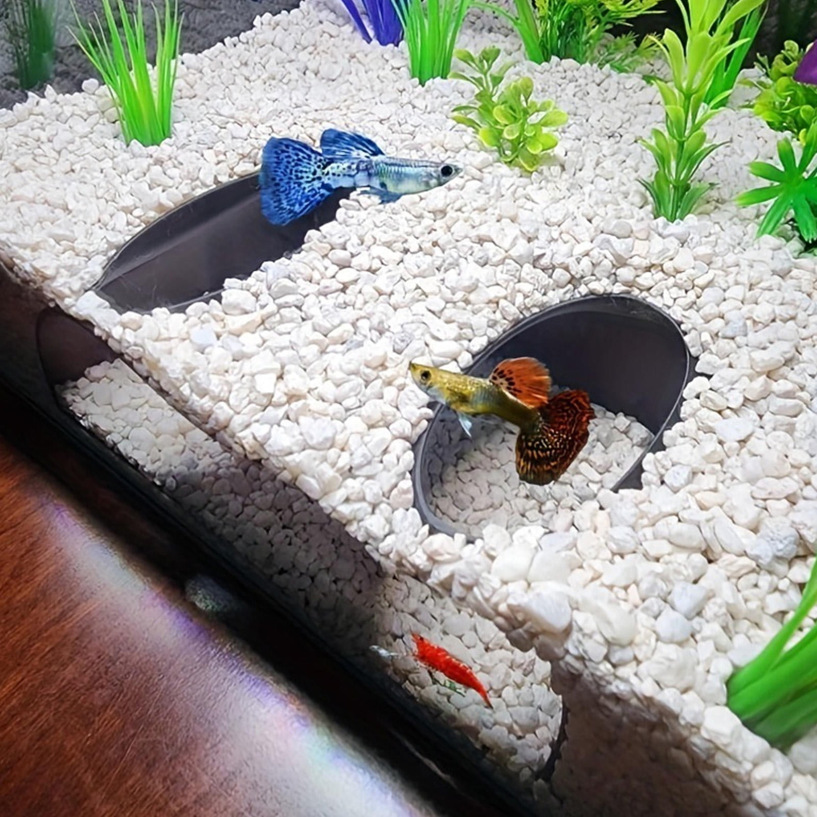 BIMZUC Aquarium Tunnel 2‑Entrance Fish & Shrimp Hideout – Safe ABS Submarine Cave for Small Aquatic Creatures
