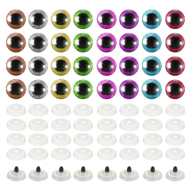 Uxcell 20mm Flash Safety Eyes, 60 Pcs Colorful Crocheting Safety Eyes, 8 Colors